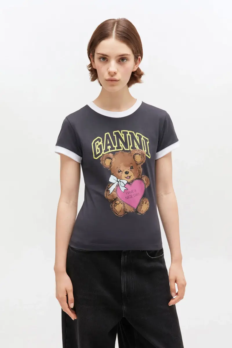 Black Cropped Teddy T-shirt