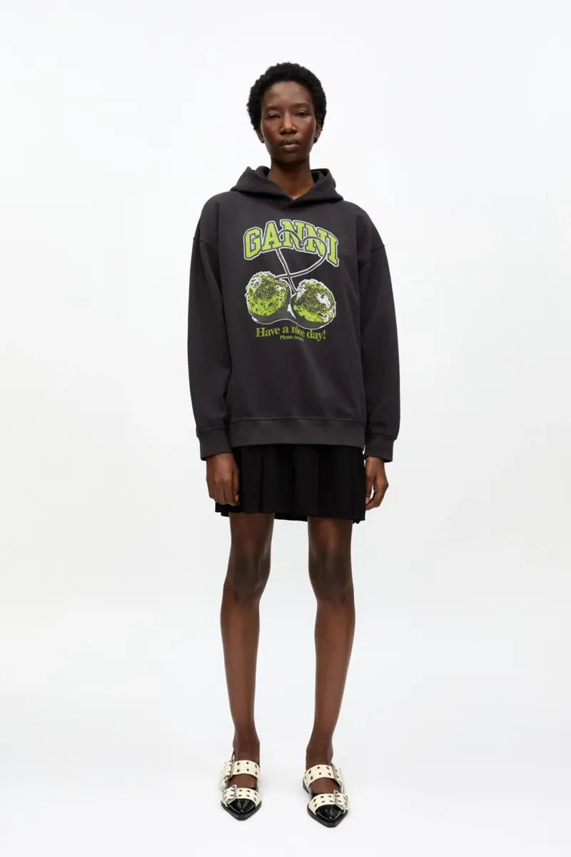 Black Isoli Cherries Oversized Hoodie