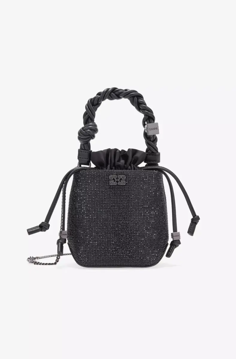 Black Mini GANNI Bou Bucket Bag