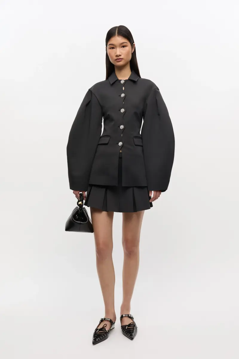 Black Pleated Mini Skirt