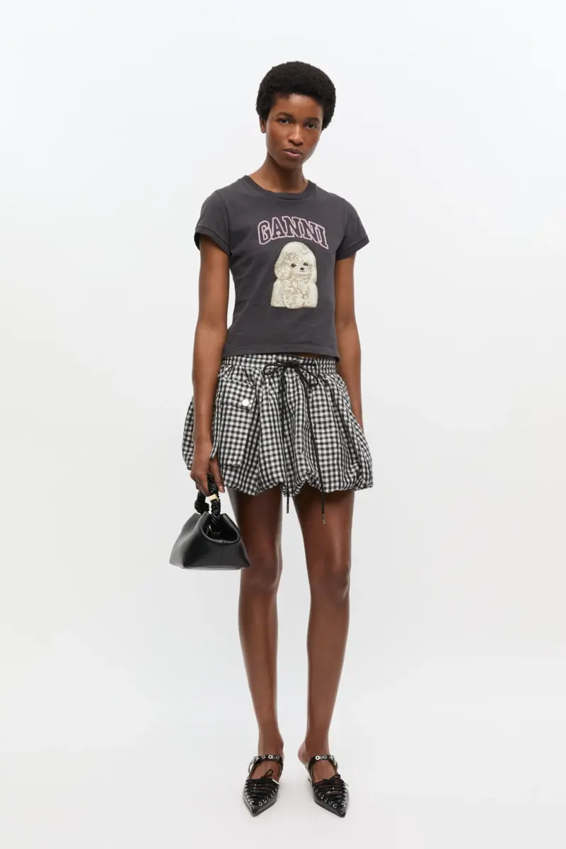 Black Poodle Cropped T-shirt