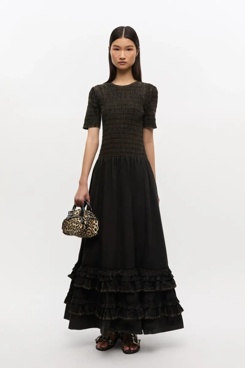 Black Washed Smock Dress