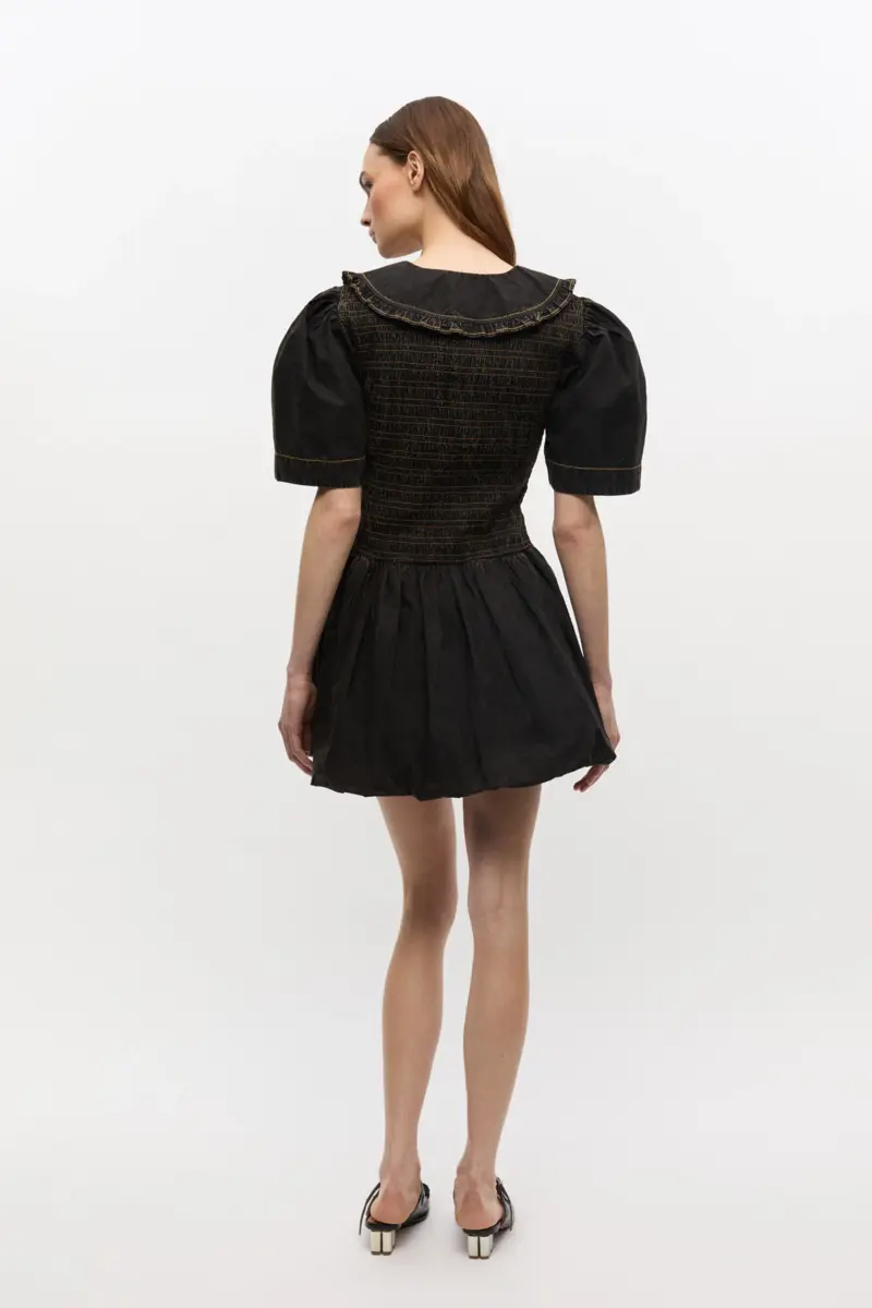 Black Washed Smock Dress