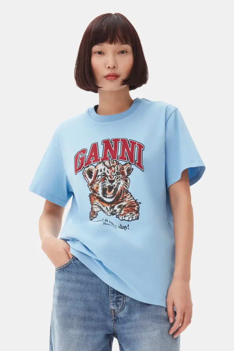 Blue Relaxed Jersey Tiger T-shirt