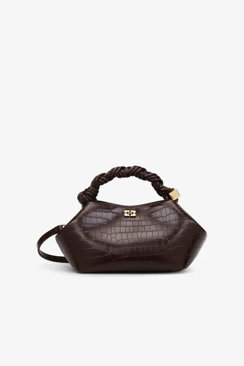 Brown Croco Patent Small GANNI Bou Bag