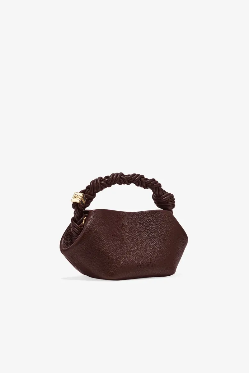 Brown Grained Mini GANNI Bou Bag
