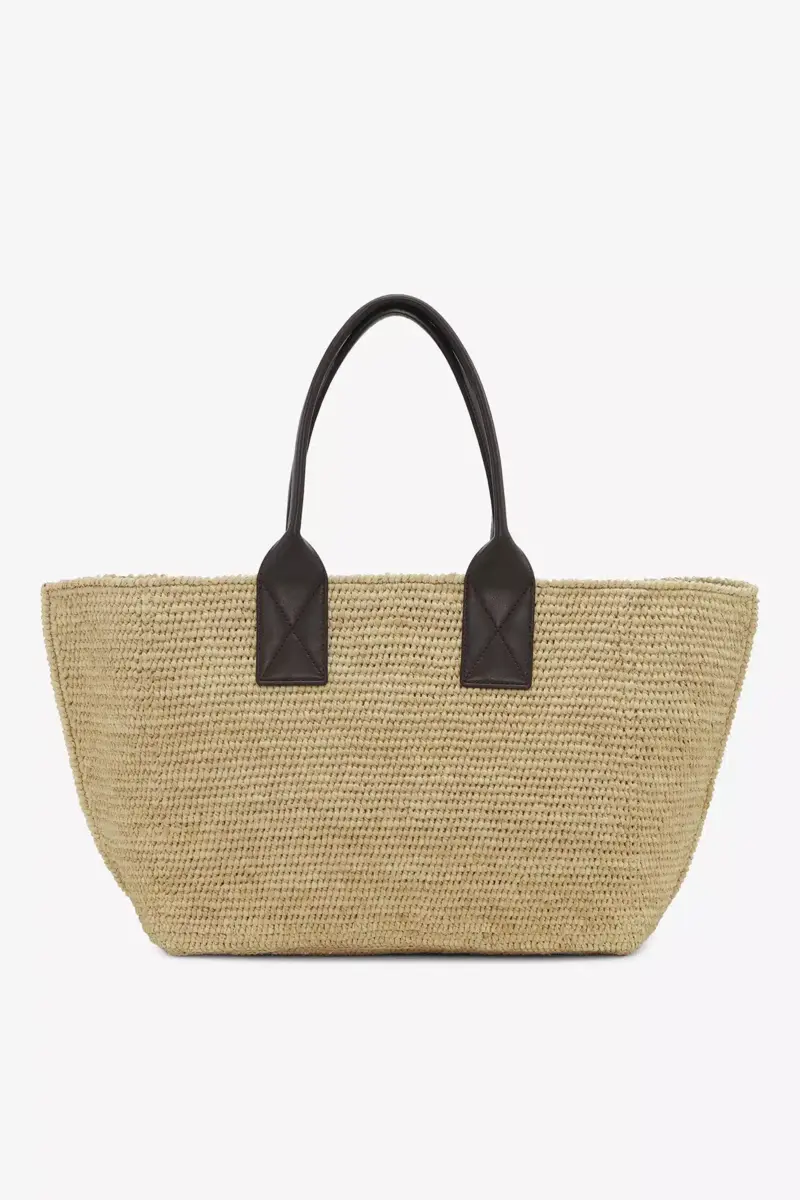 Brown Medium Raffia Tote