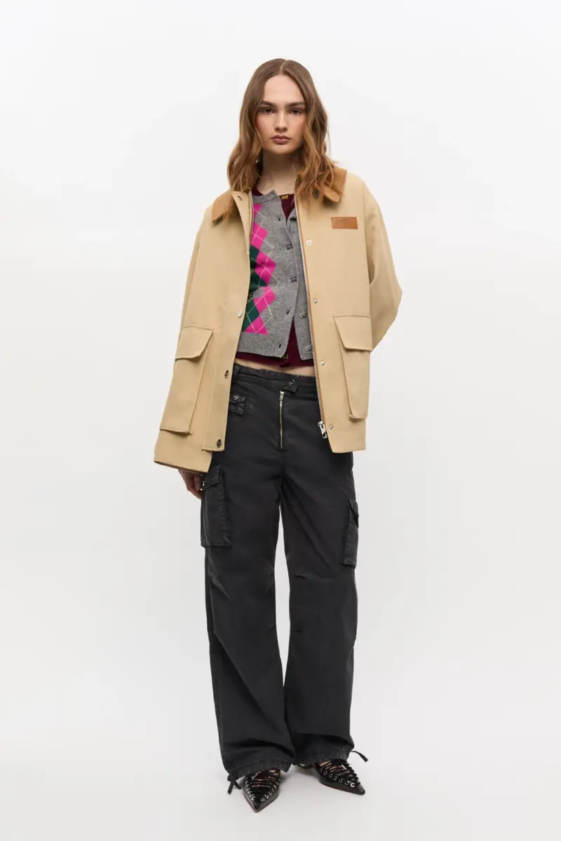 Camel Twill Midi Jacket