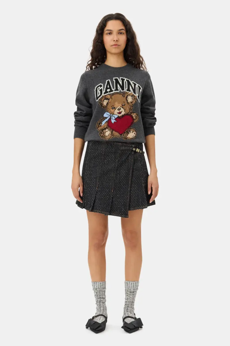 Dark Grey Graphic Bear Jumper