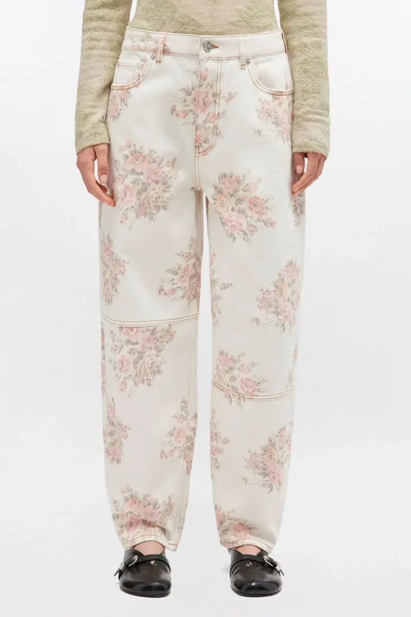 Floral Printed Stary Jeans