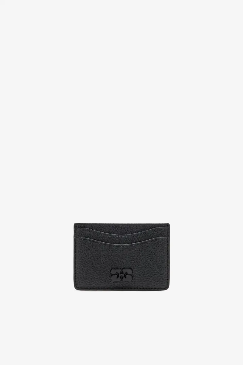 GANNI Card Holder in Grained Black
