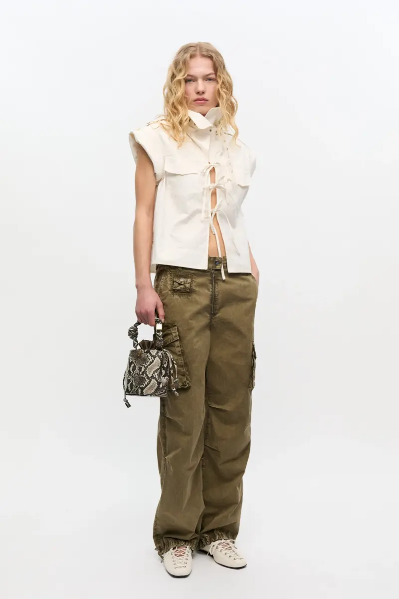 Green Washed Twill Trousers