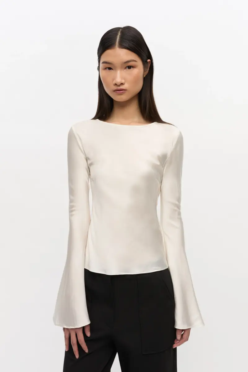 Ivory Satin Blouse