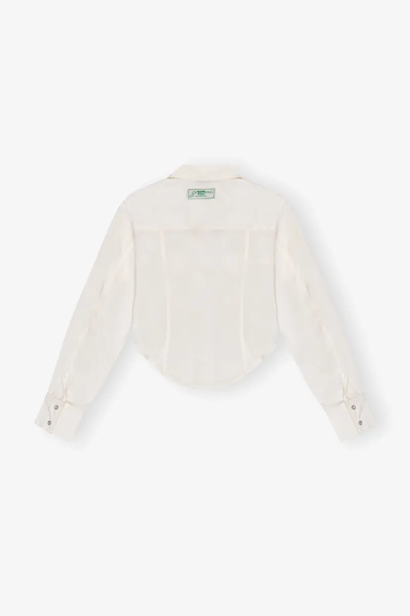 Ivory Washed Stretch Cotton Corset Shirt Ivory Washed Stretch Cotton Corset Shirt