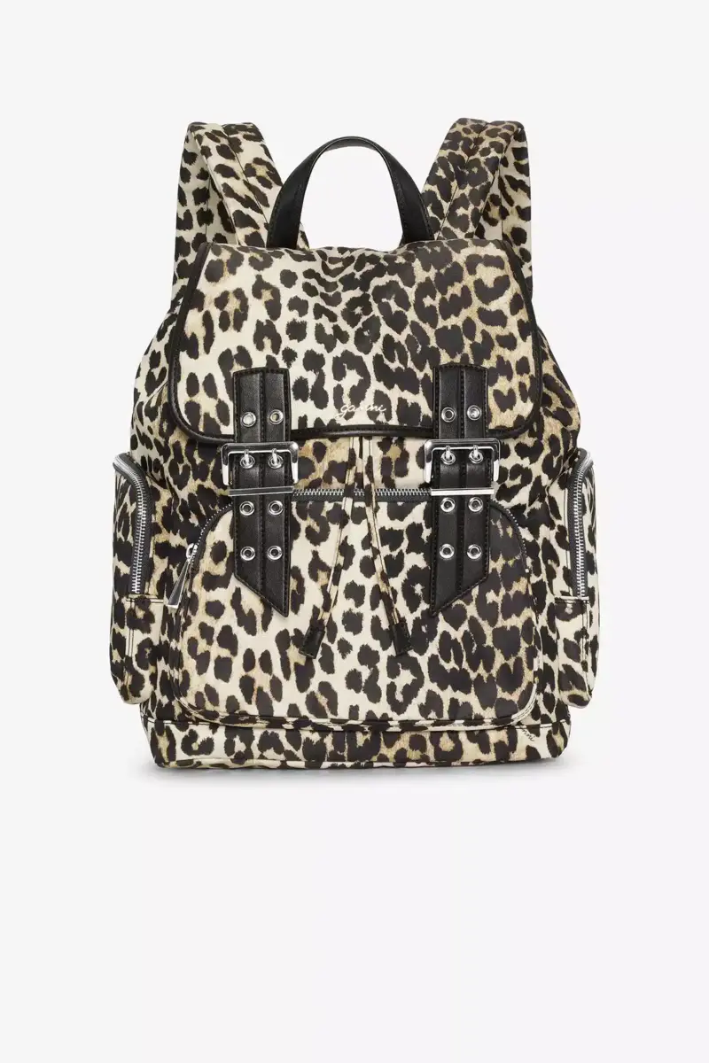 Leopard Bucky Nylon Backpack