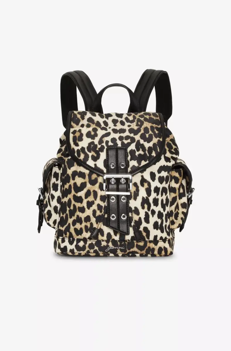 Leopard Small Nylon Bucky Backpack