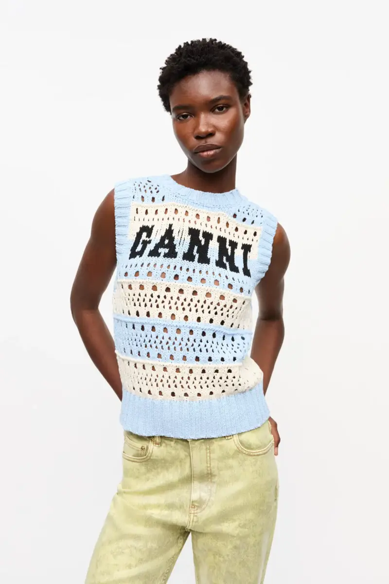 Light Blue Striped Vest