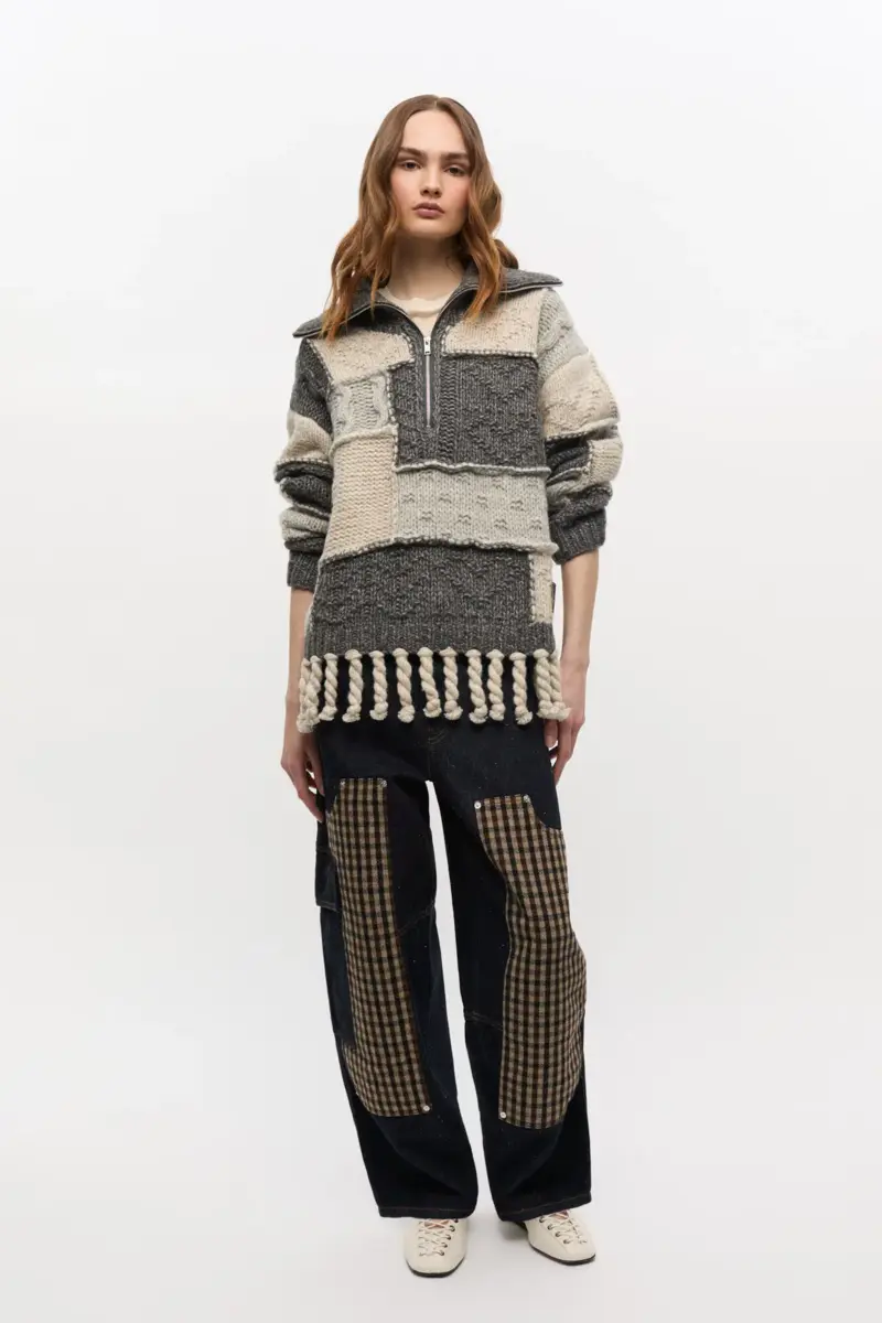 Patchwork Fringe Jumper