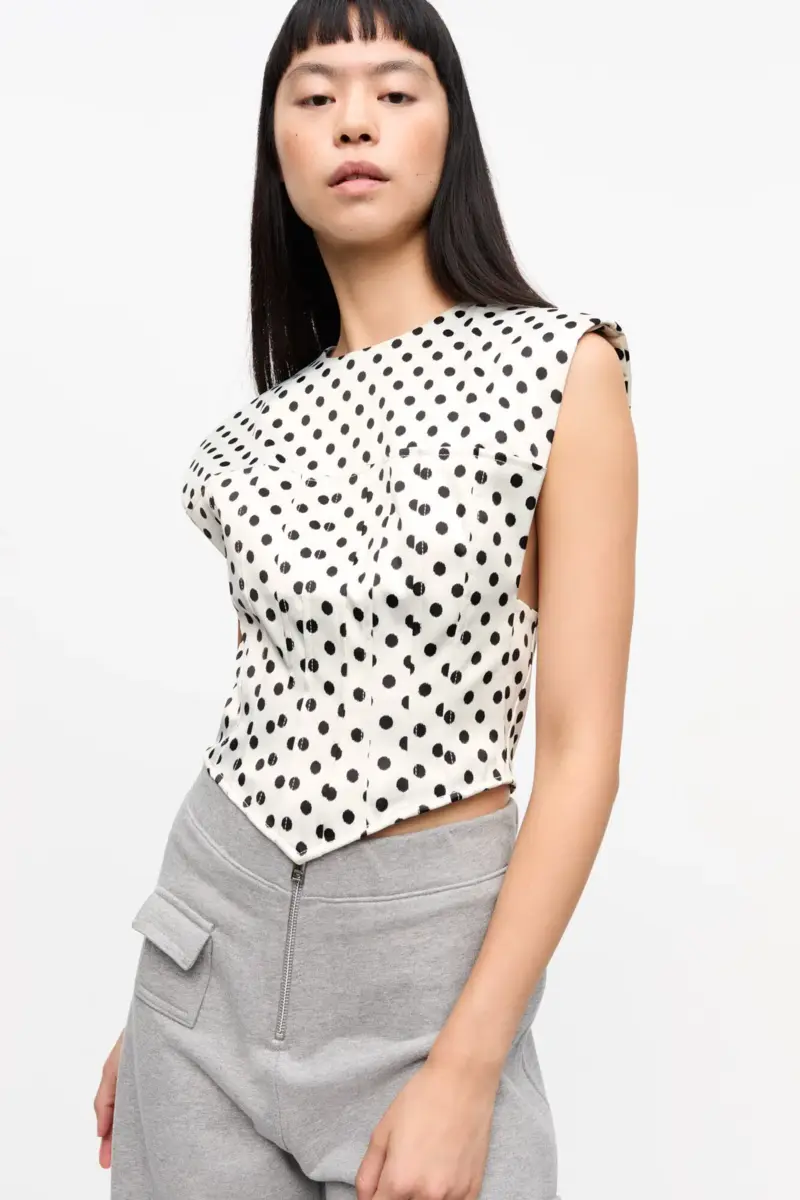 Polka-Dot Satin Corset Blouse Polka-Dot Satin Corset Blouse