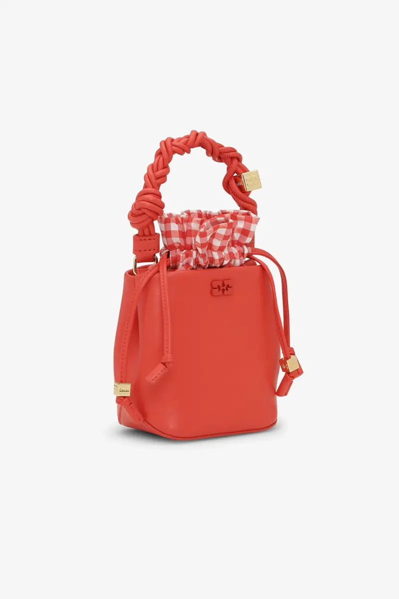 Red Mini GANNI Bou Bucket Bag