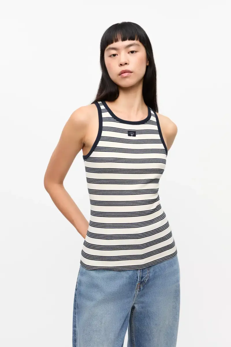 Striped Soft Cotton Rib Tank Top