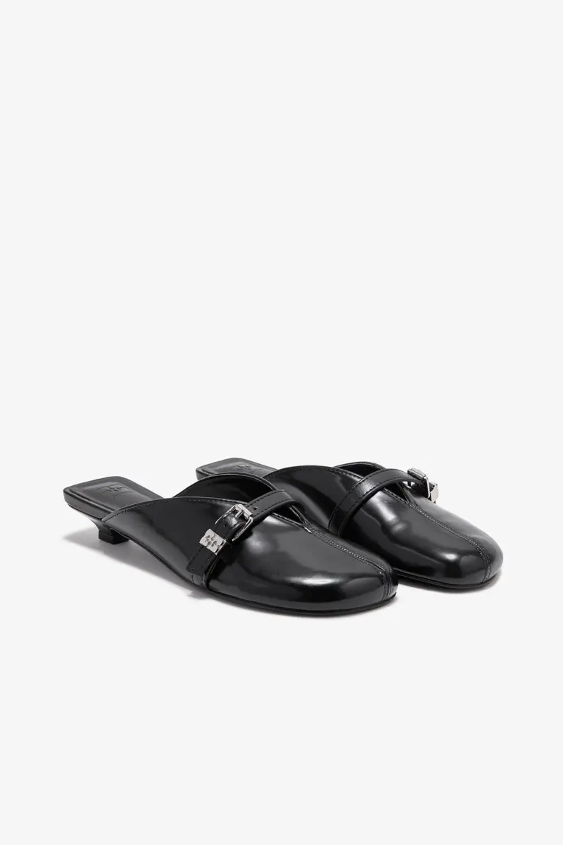 Sue Kitten Heel Mules in Black Sue Kitten Heel Mules in Black