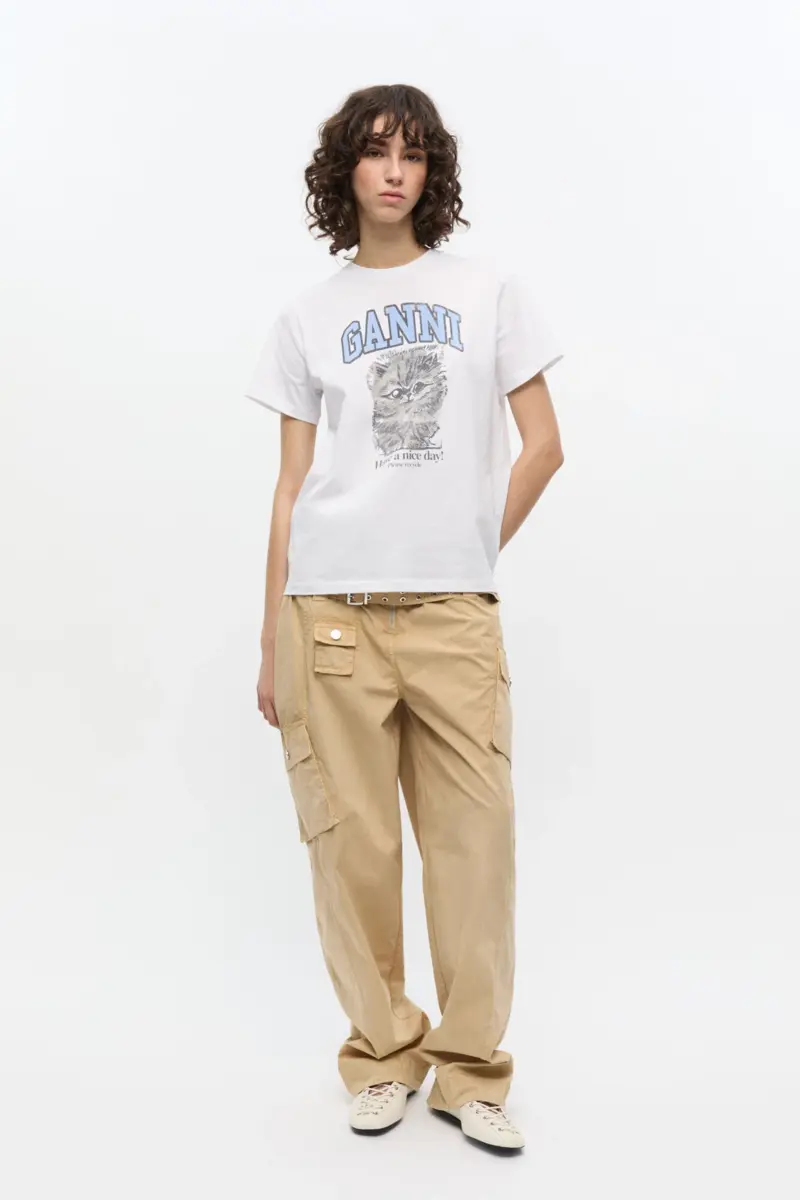Washed Stretch Cotton Pocket Trousers