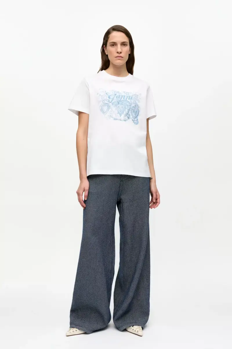 White Jersey Tattoo Lace T-shirt