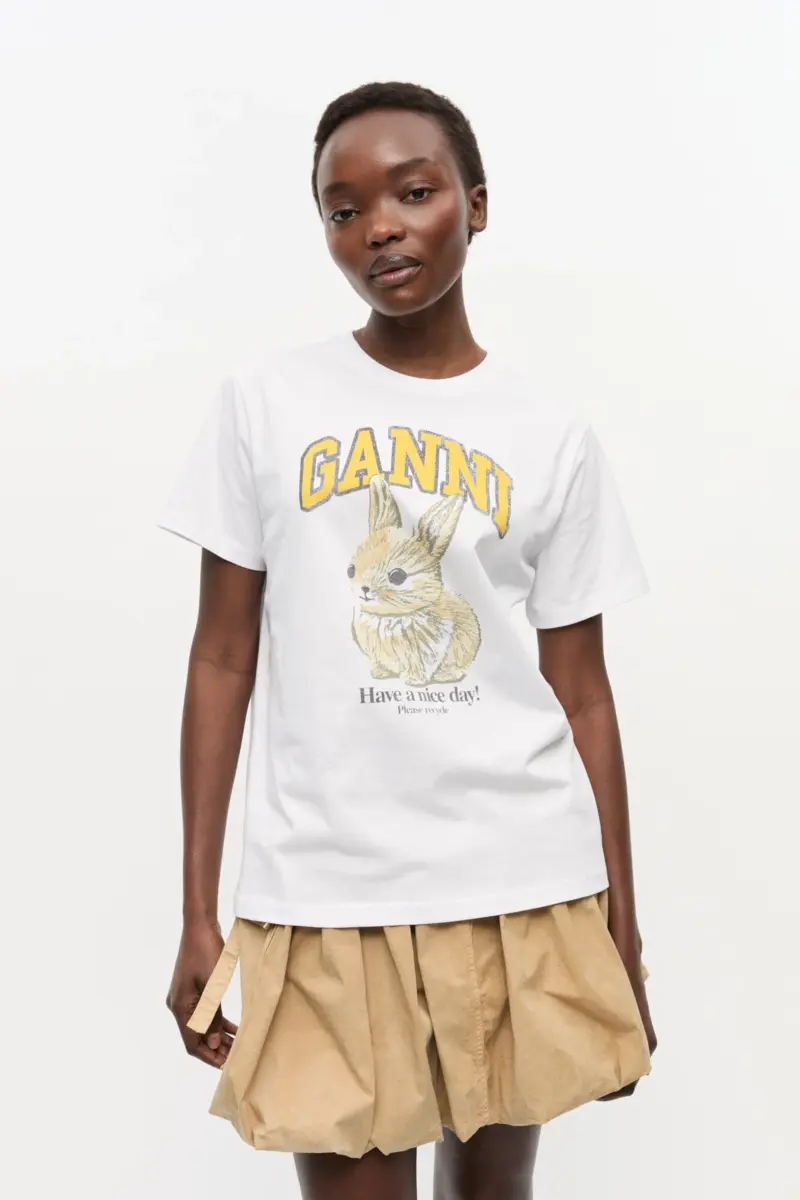 White Relaxed Jersey Bunny T-shirt