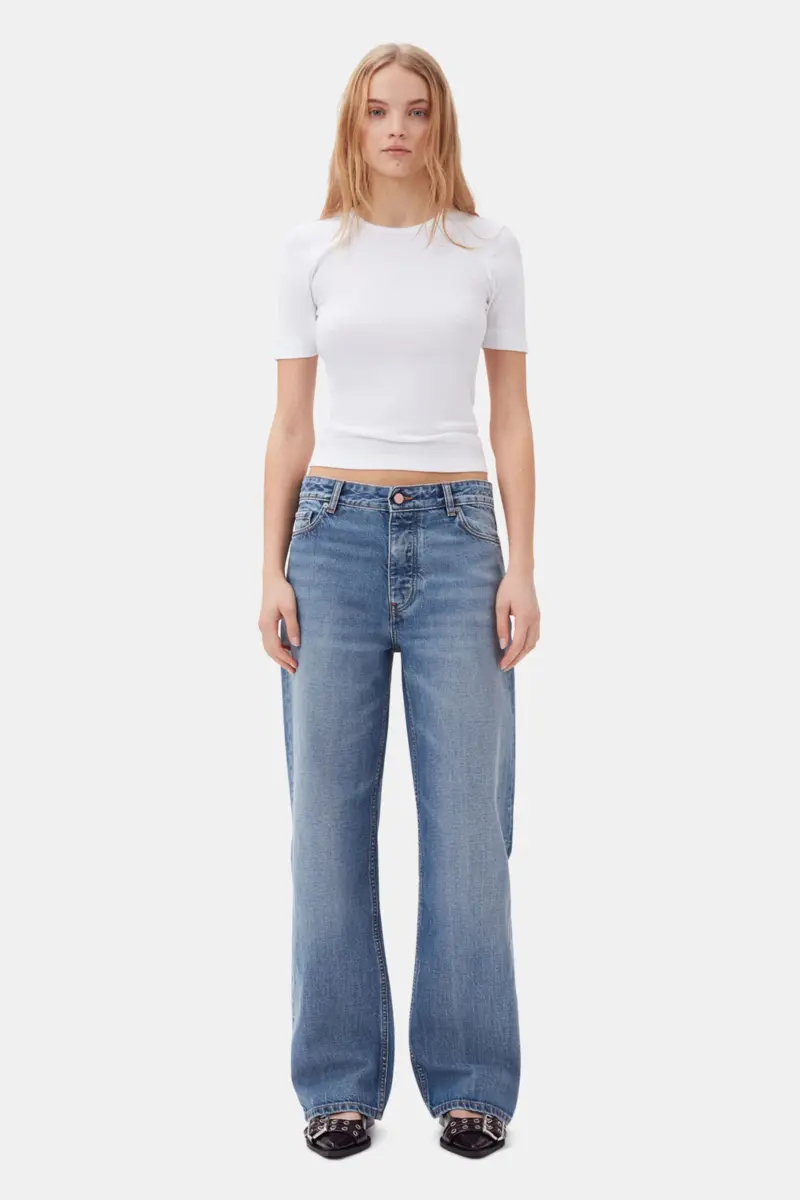 White Soft Cotton Rib Short Sleeve T-Shirt