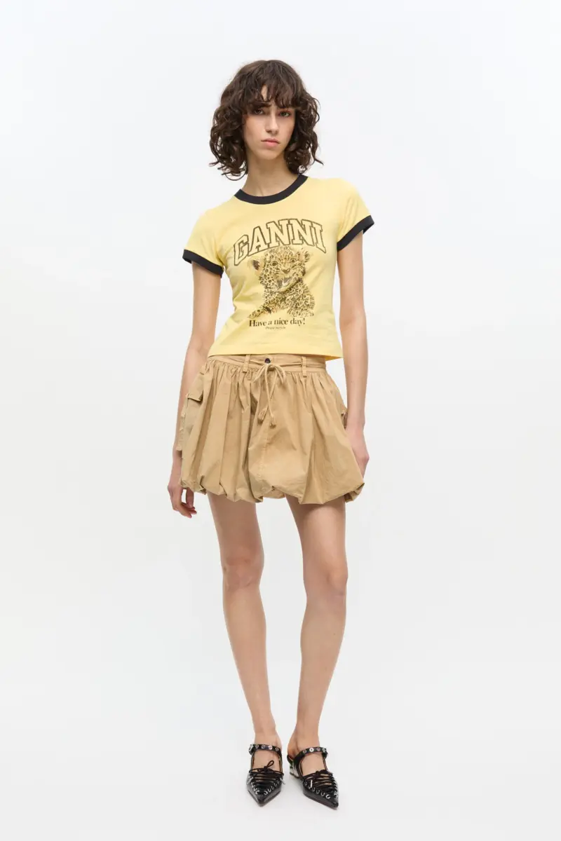 Yellow Cropped Leopard T-shirt